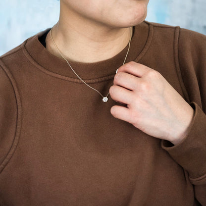 0.30 CT Round Moissanite Diamond Pendant Necklace in Solid Gold 4