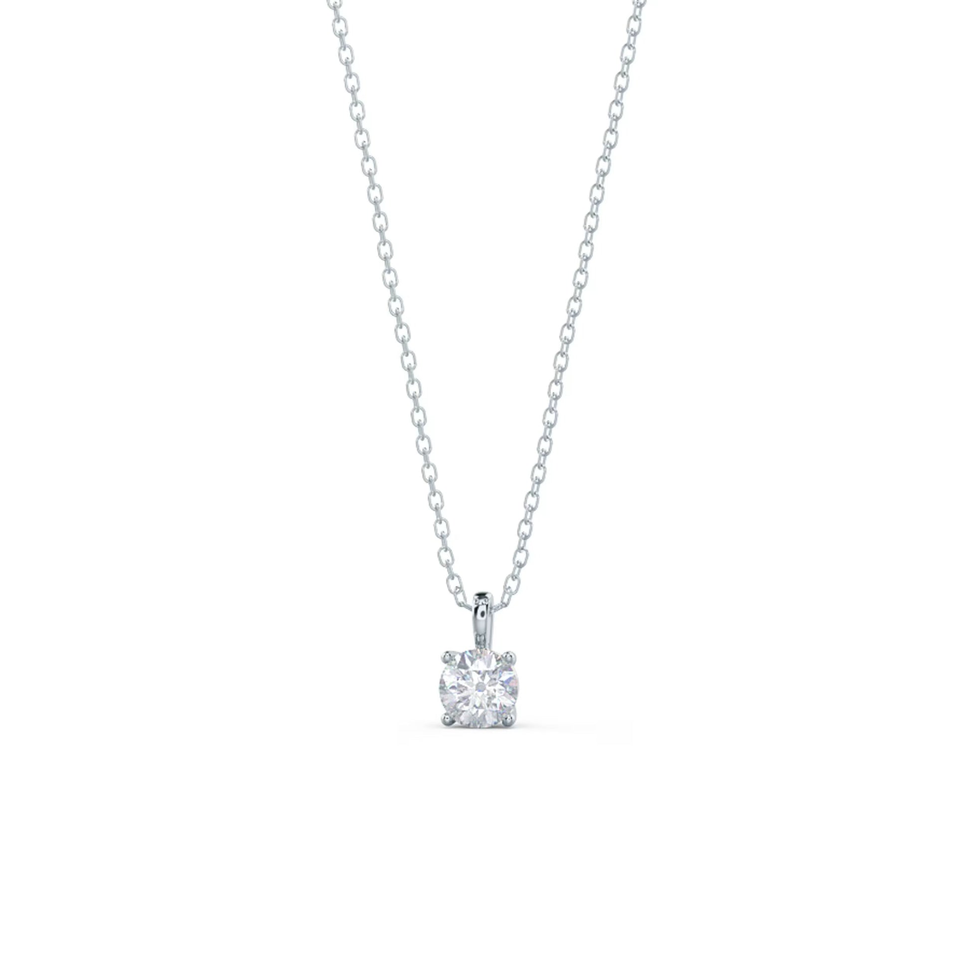 1.0 CT Round Moissanite Diamond Solitaire Necklace in Solid Gold 5