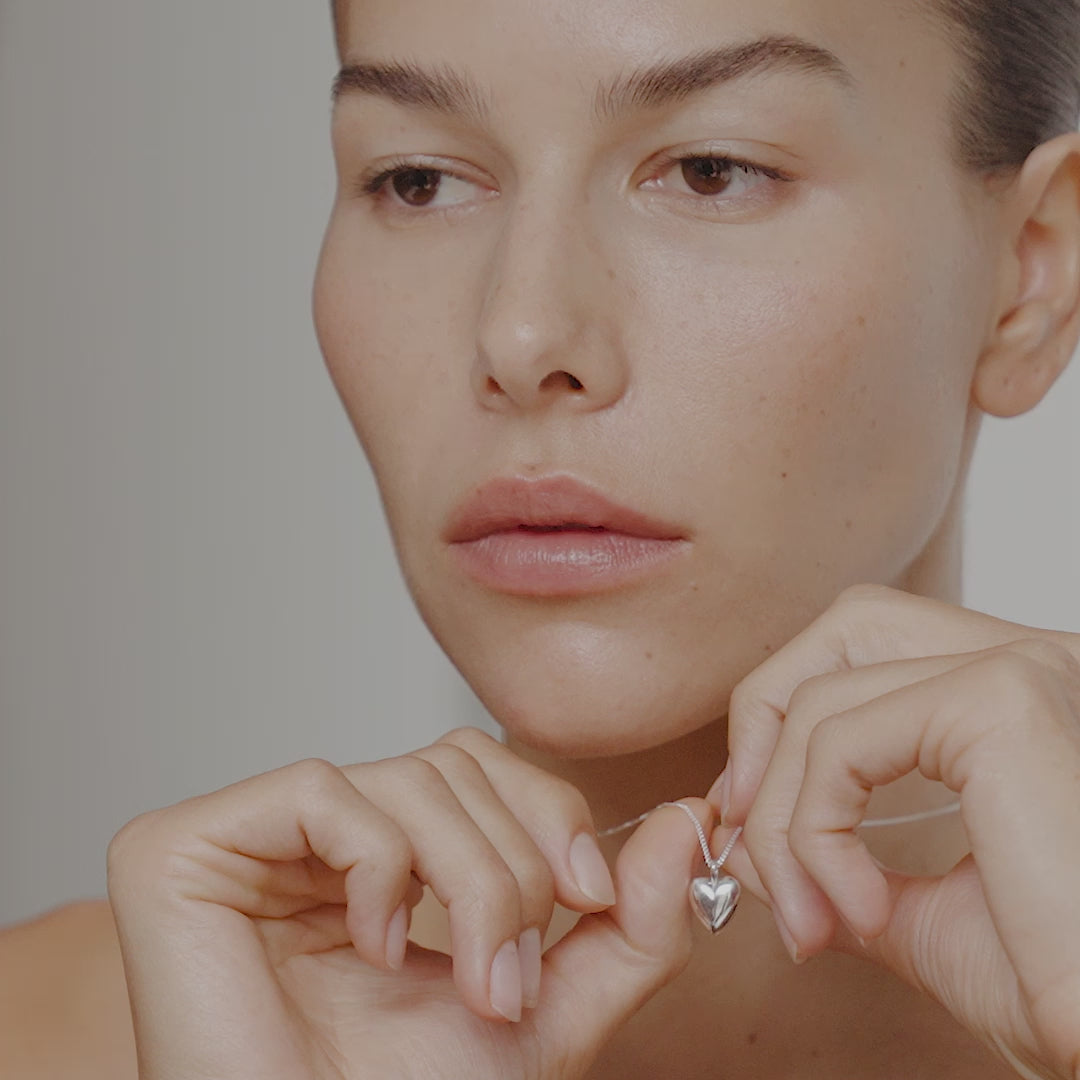 Puffed Heart Pendant Necklace