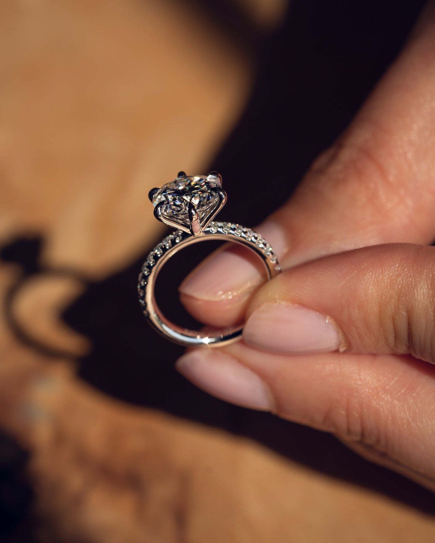 2.26 CT Round Cut Pave Lab Grown Diamond Engagement Ring