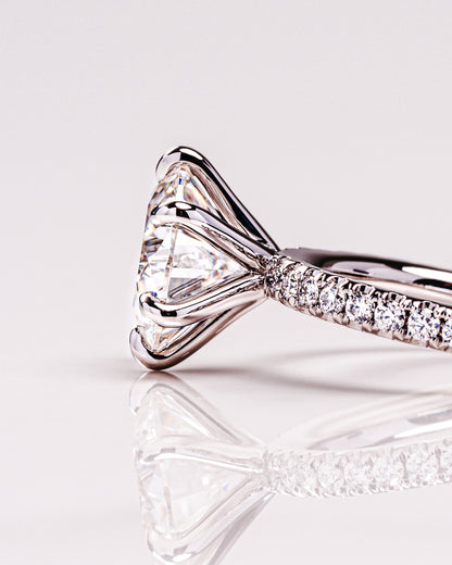 2.26 CT Round Cut Pave Lab Grown Diamond Engagement Ring