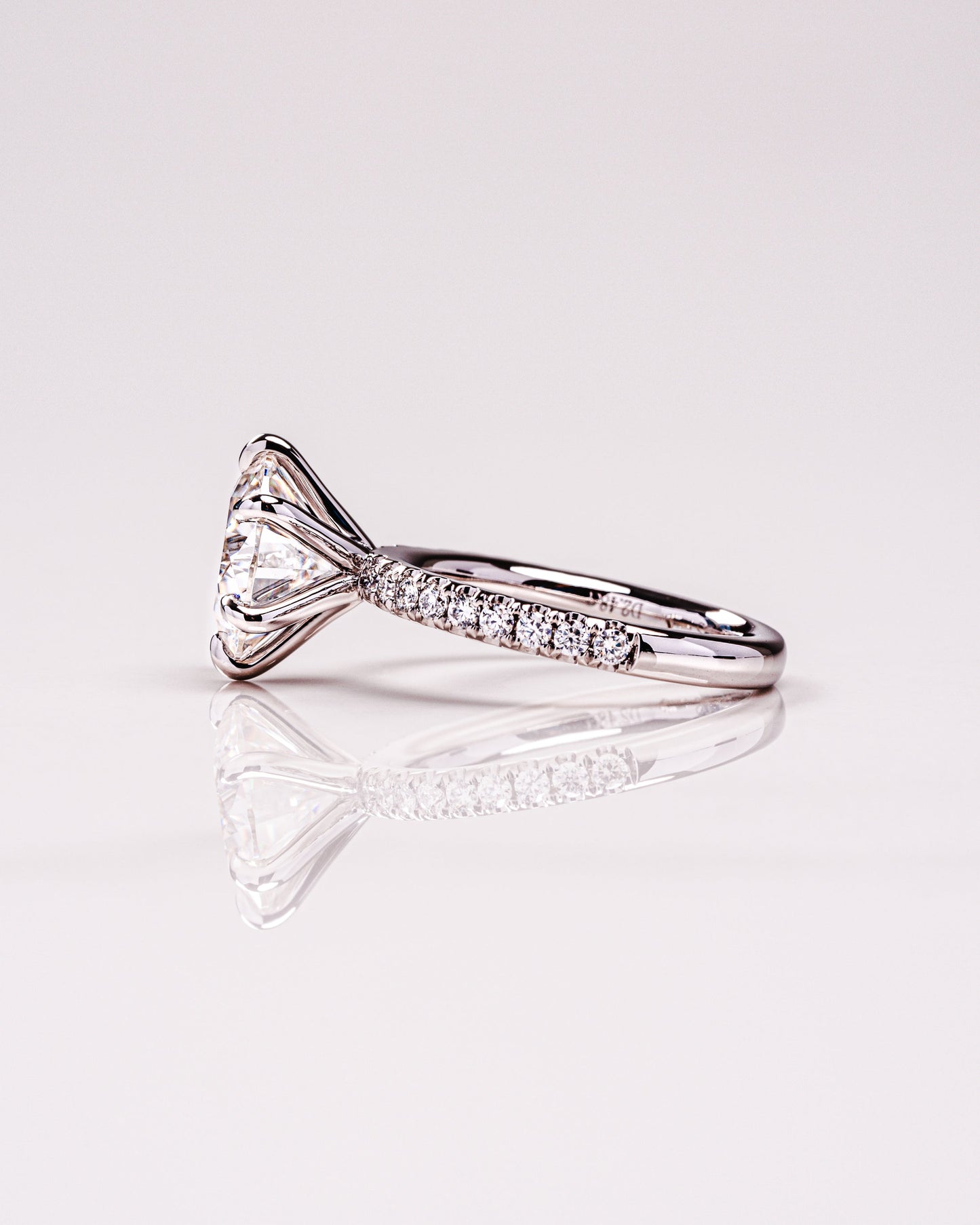 2.26 CT Round Cut Pave Lab Grown Diamond Engagement Ring