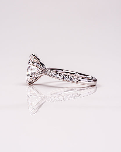 2.26 CT Round Cut Pave Lab Grown Diamond Engagement Ring