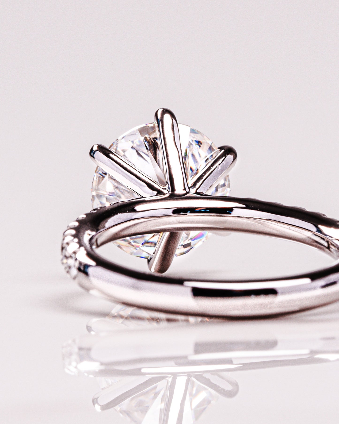 2.26 CT Round Cut Pave Lab Grown Diamond Engagement Ring