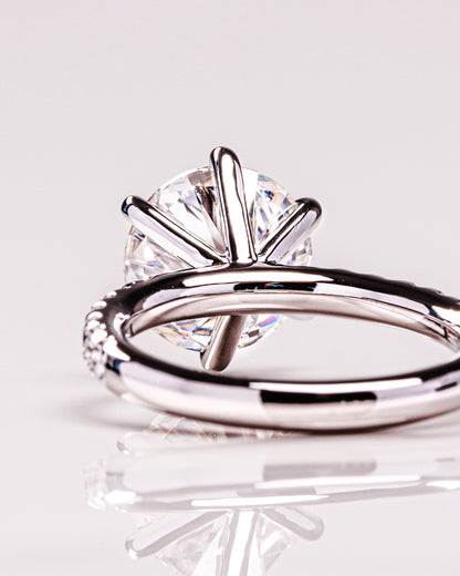 2.26 CT Round Cut Pave Lab Grown Diamond Engagement Ring