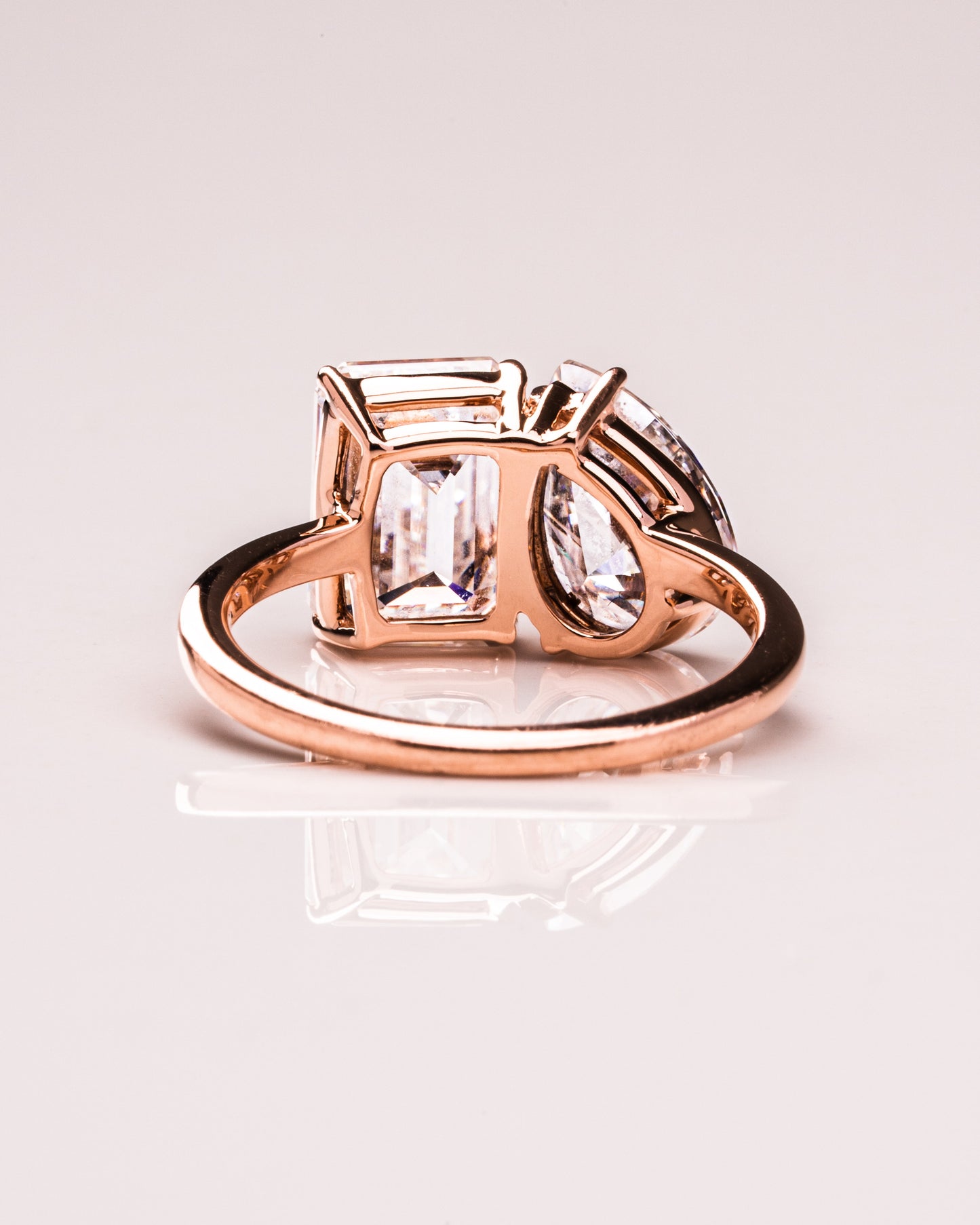 3.75 CT Emerald & Pear Cut Toi Et Moi Lab Grown Diamond Engagement Ring