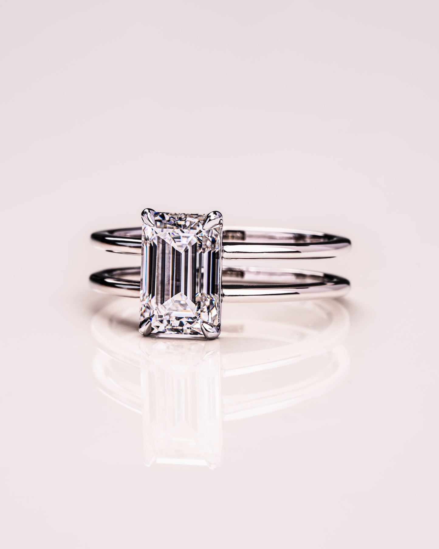2.30 CT Emerald Cut Solitaire Lab Grown Diamond Engagement Ring