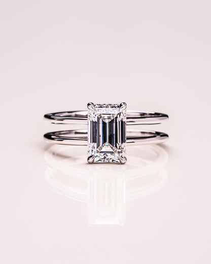 2.30 CT Emerald Cut Solitaire Lab Grown Diamond Engagement Ring