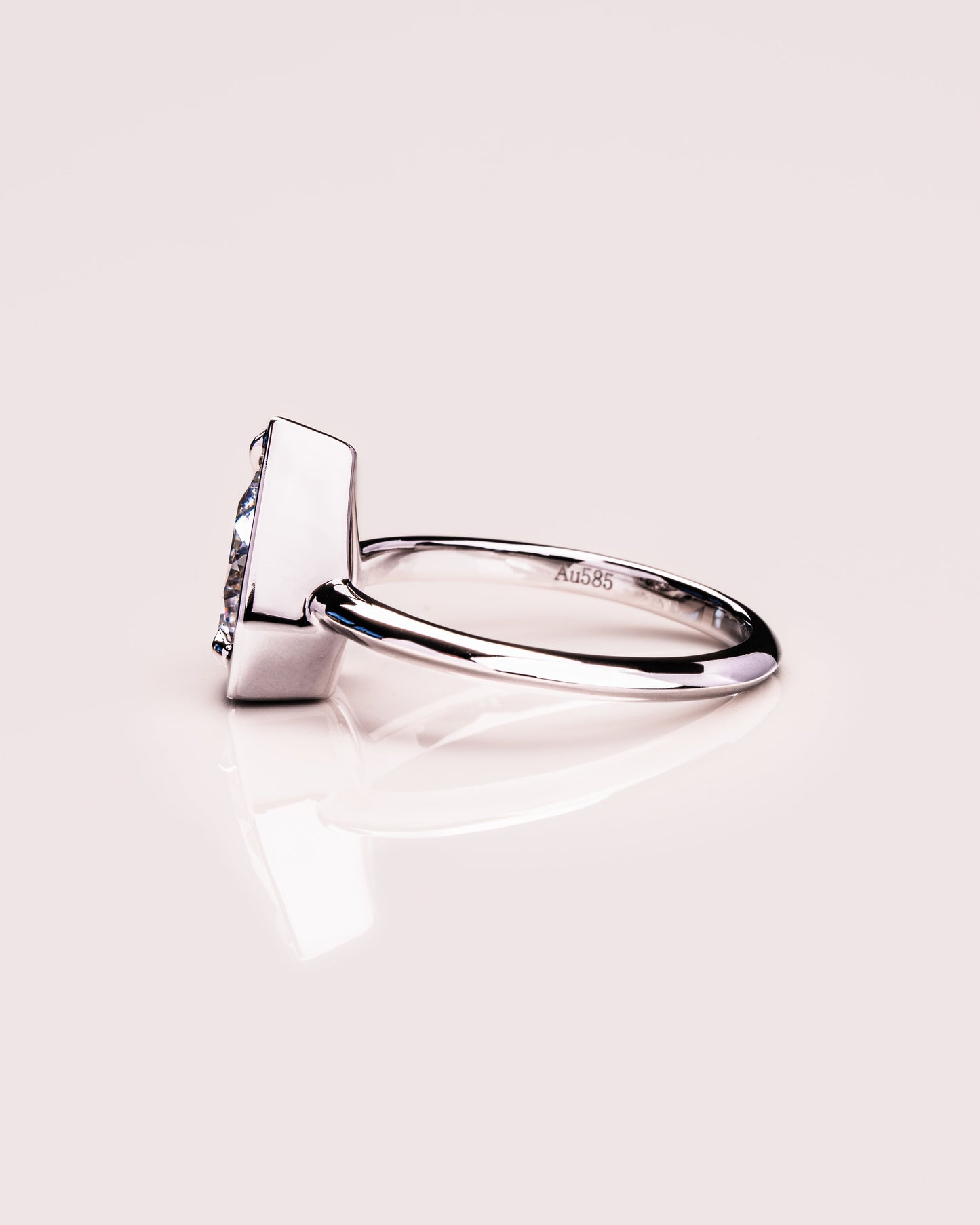 1.33 CT Pear Cut Bezel Solitaire Lab Grown Diamond Engagement Ring