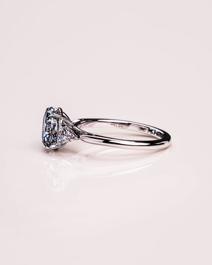 1.91 CT Oval Cut Three Stones Lab Grown Diamond Engagement Ring