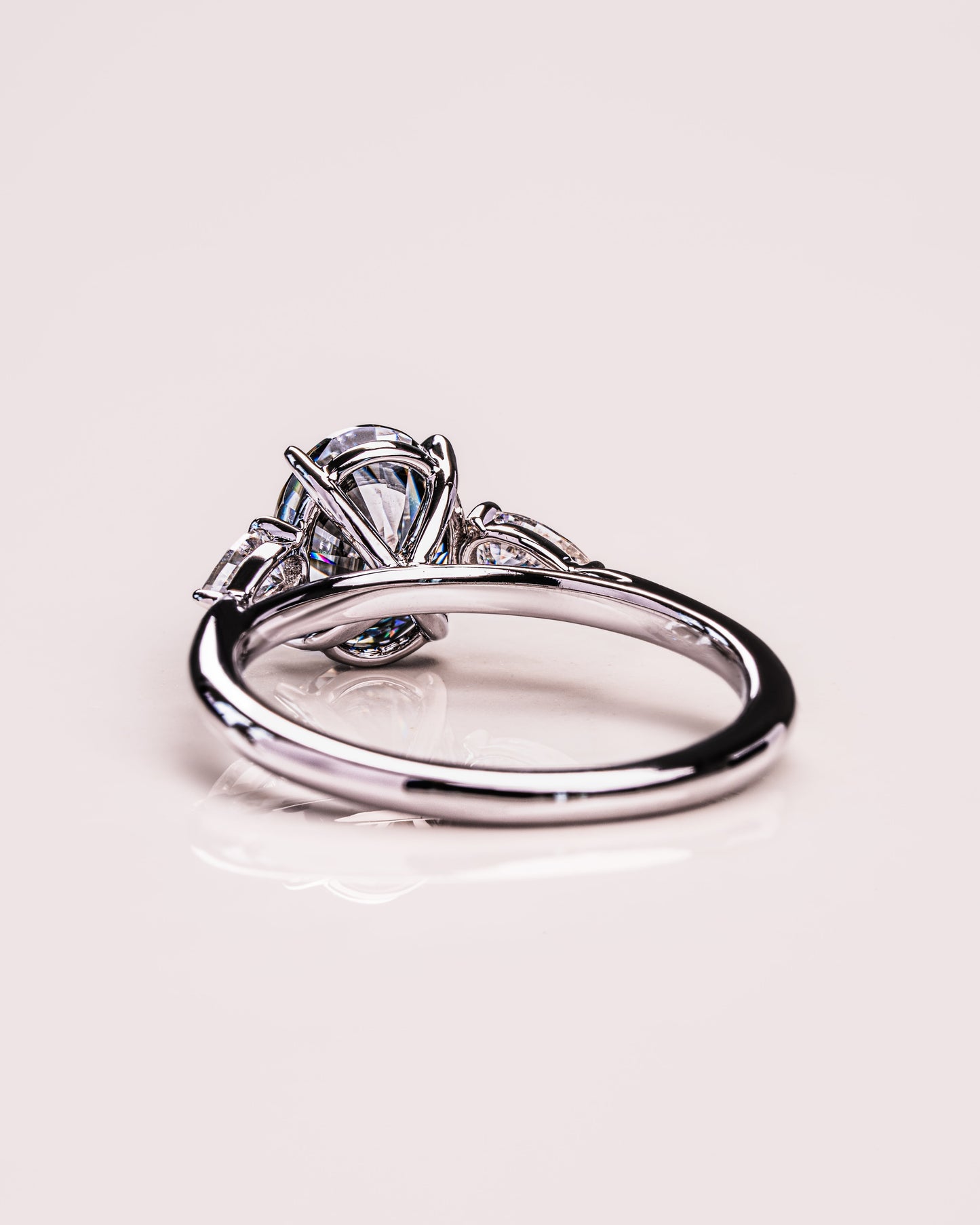 1.91 CT Oval Cut Three Stones Lab Grown Diamond Engagement Ring