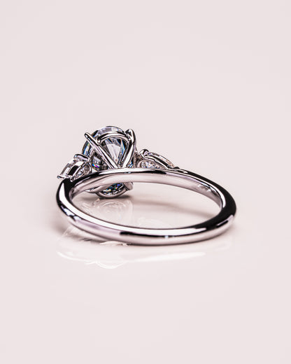 1.91 CT Oval Cut Three Stones Lab Grown Diamond Engagement Ring