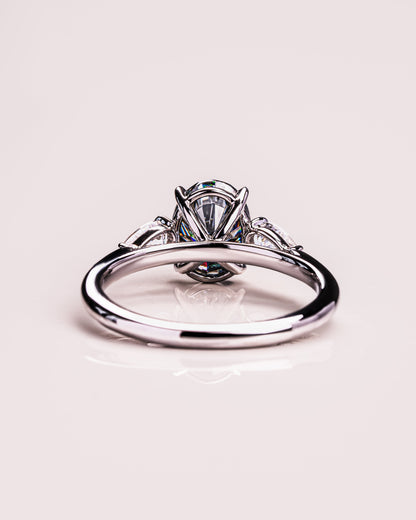 1.91 CT Oval Cut Three Stones Lab Grown Diamond Engagement Ring