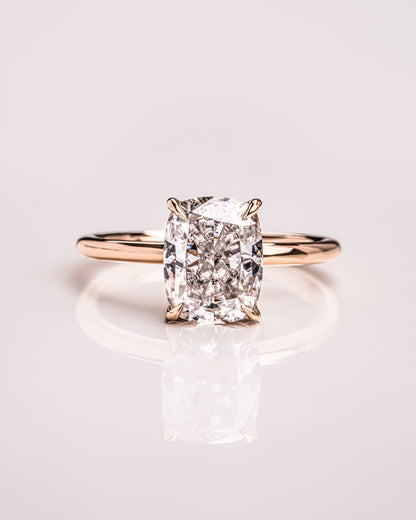 2.15 CT Cushion Cut Solitaire Lab Grown Diamond Engagement Ring