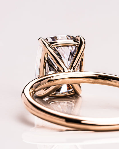 2.15 CT Cushion Cut Solitaire Lab Grown Diamond Engagement Ring