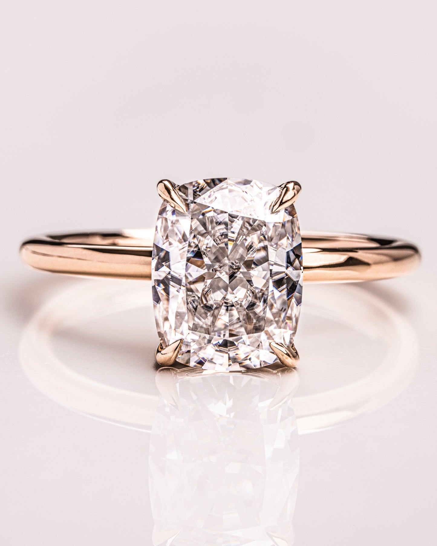 2.15 CT Cushion Cut Solitaire Lab Grown Diamond Engagement Ring
