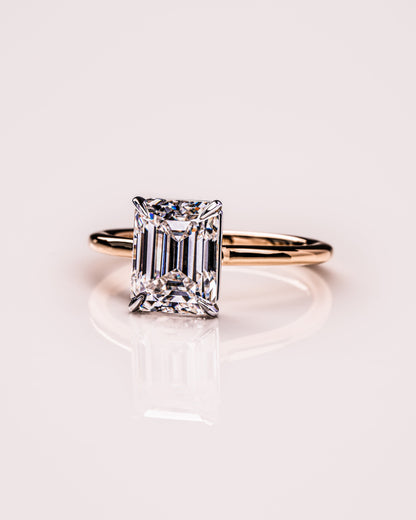 2.3 CT Emerald Cut Solitaire Lab Grown Diamond Engagement Ring
