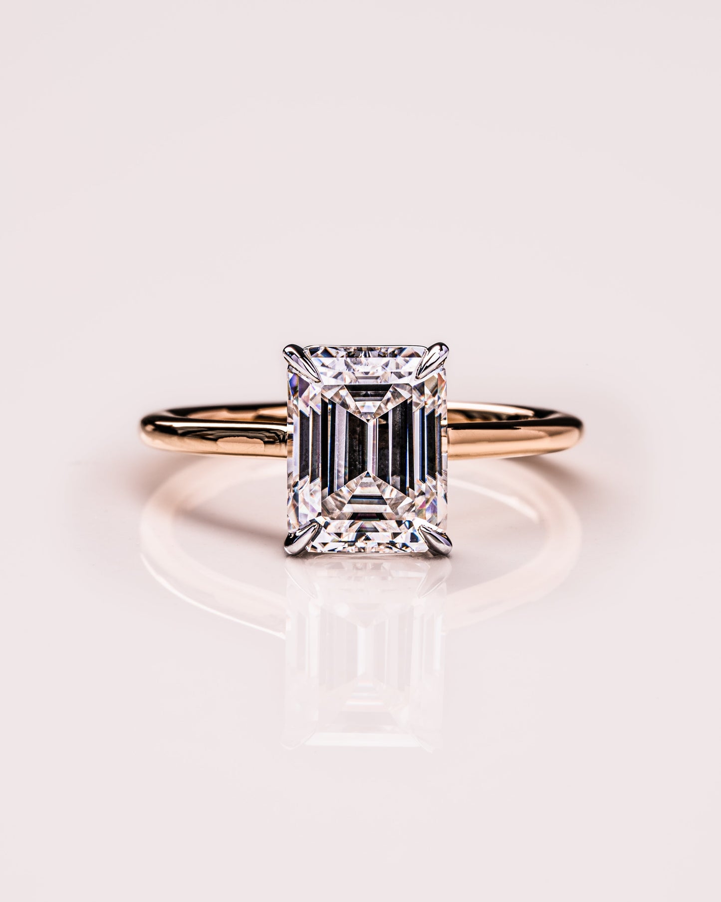 2.3 CT Emerald Cut Solitaire Lab Grown Diamond Engagement Ring