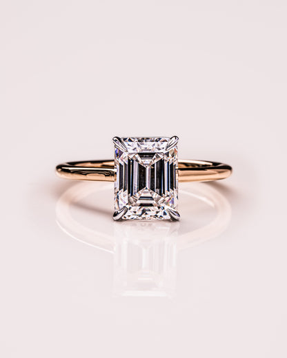 2.3 CT Emerald Cut Solitaire Lab Grown Diamond Engagement Ring