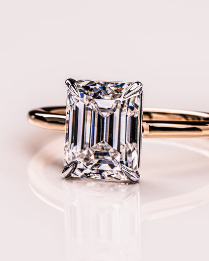 2.3 CT Emerald Cut Solitaire Lab Grown Diamond Engagement Ring