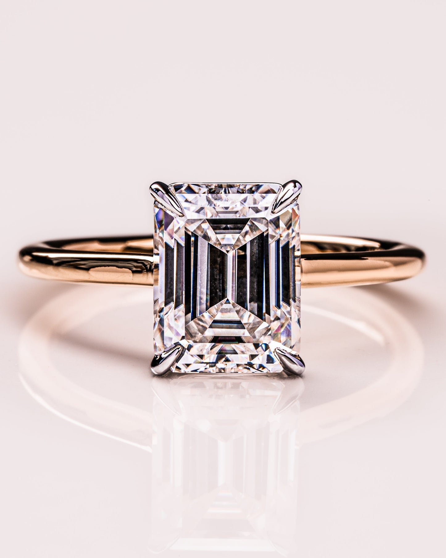 2.3 CT Emerald Cut Solitaire Lab Grown Diamond Engagement Ring