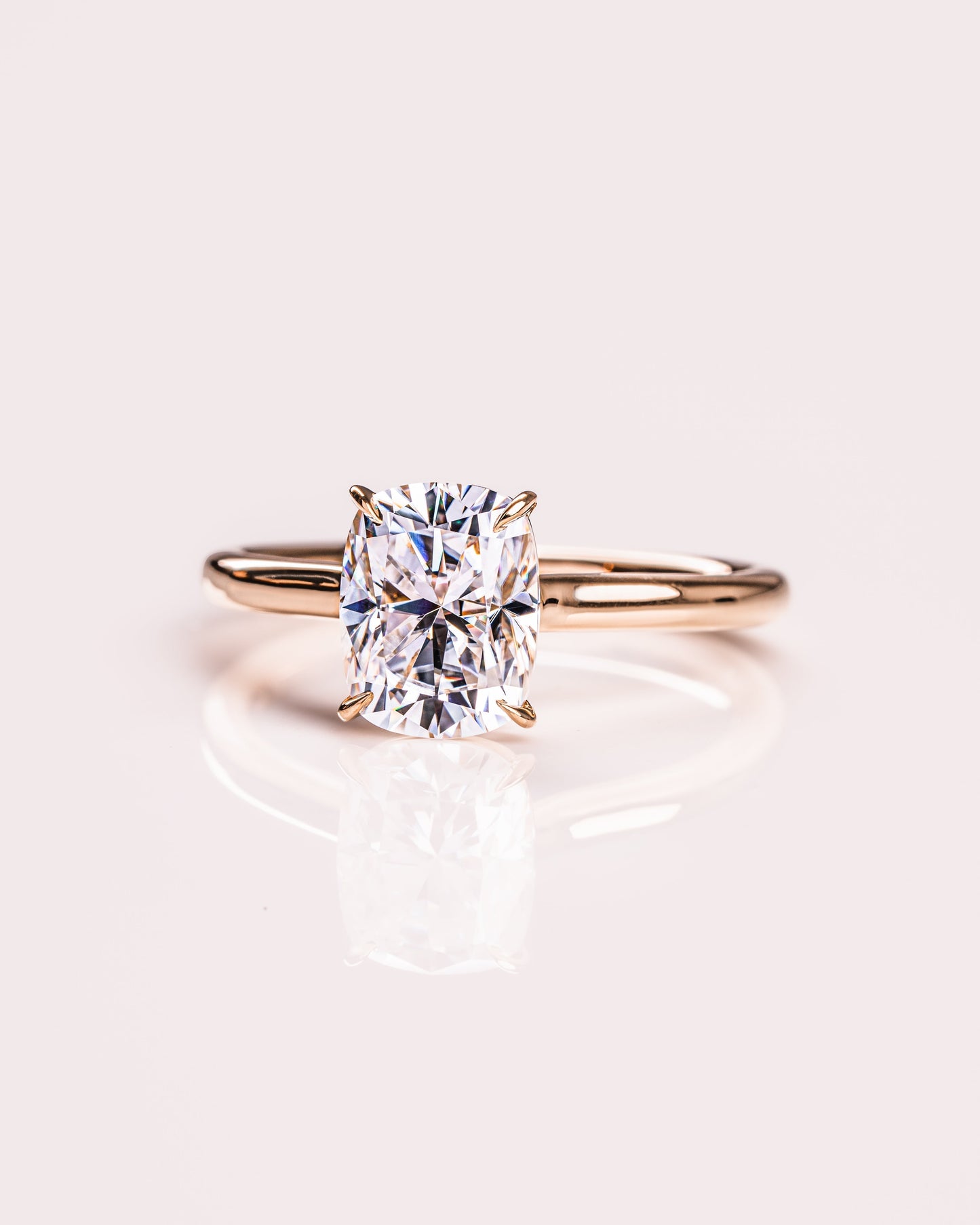 2.15 CT Cushion Cut Solitaire Lab Grown Diamond Engagement Ring