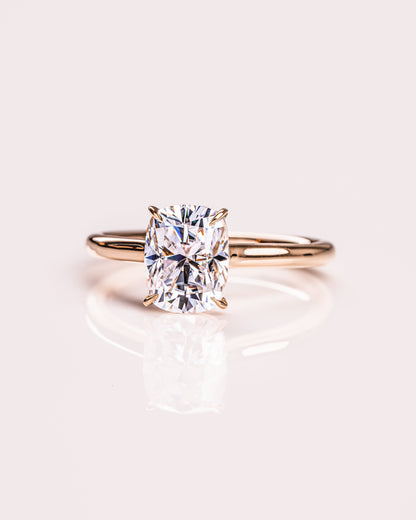 2.15 CT Cushion Cut Solitaire Lab Grown Diamond Engagement Ring