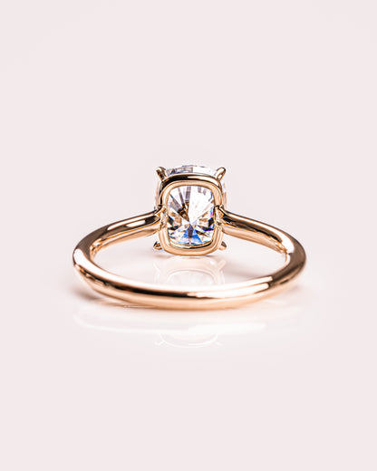 2.15 CT Cushion Cut Solitaire Lab Grown Diamond Engagement Ring