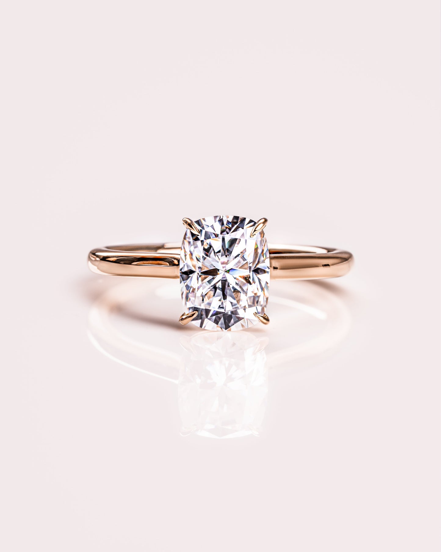 2.15 CT Cushion Cut Solitaire Lab Grown Diamond Engagement Ring