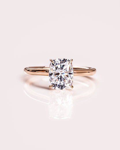 2.15 CT Cushion Cut Solitaire Lab Grown Diamond Engagement Ring