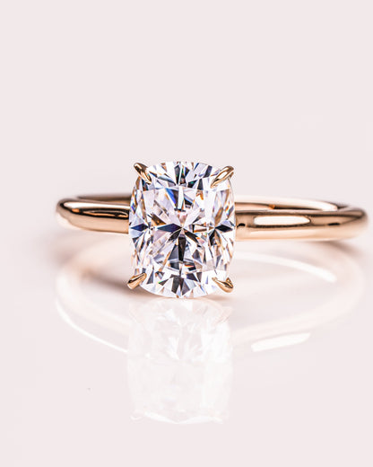 2.15 CT Cushion Cut Solitaire Lab Grown Diamond Engagement Ring