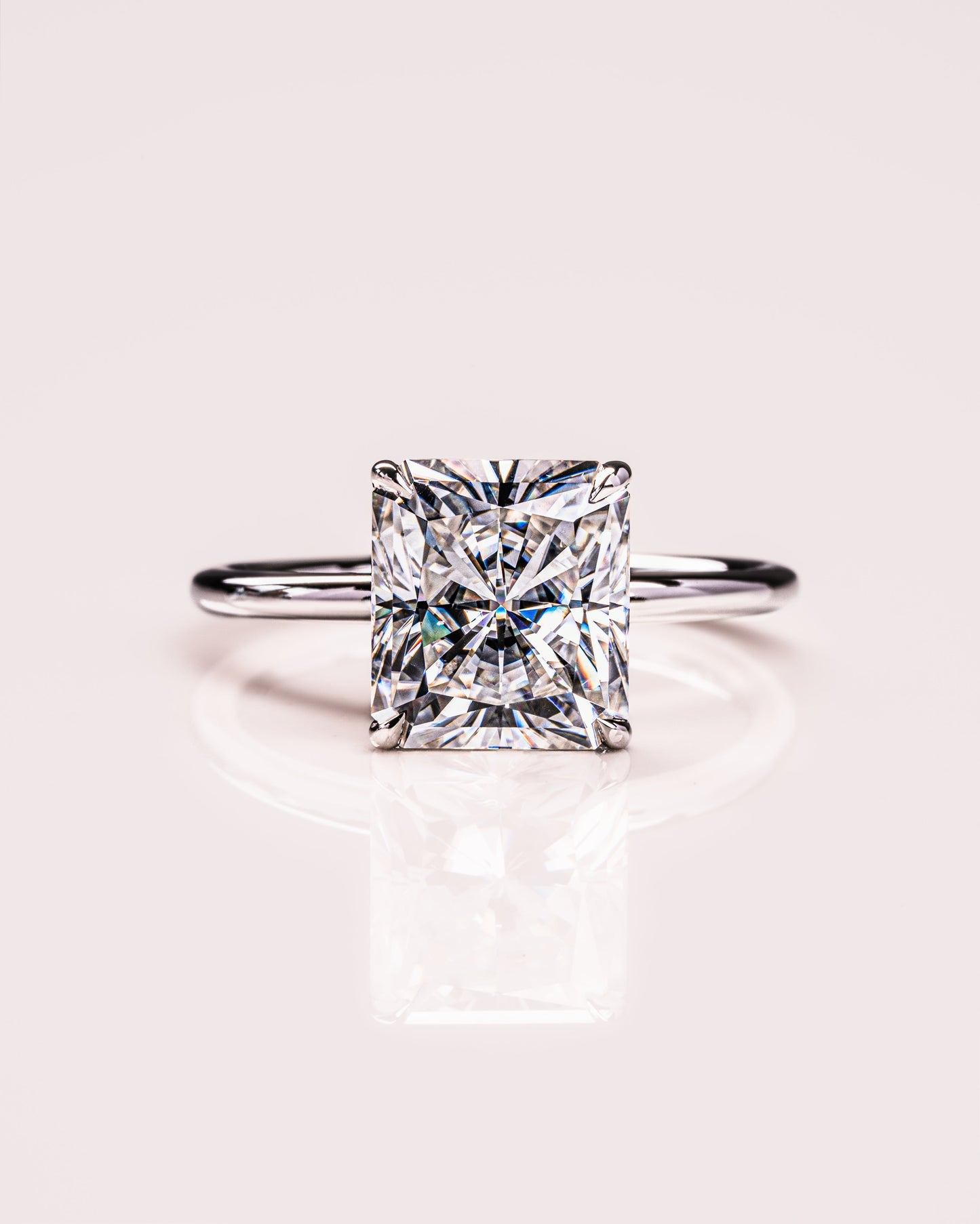 2.43 CT Radiant Cut Lab Grown Diamond Solitaire Engagement Ring