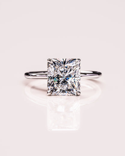 2.43 CT Radiant Cut Lab Grown Diamond Solitaire Engagement Ring