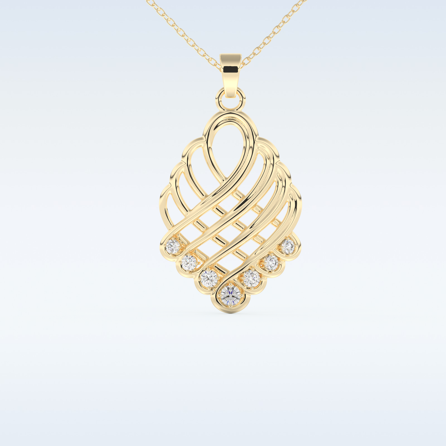 0.158 TCW Round Cut Multi Stone Moissanite Solitaire Necklace in 14K/18K Gold
