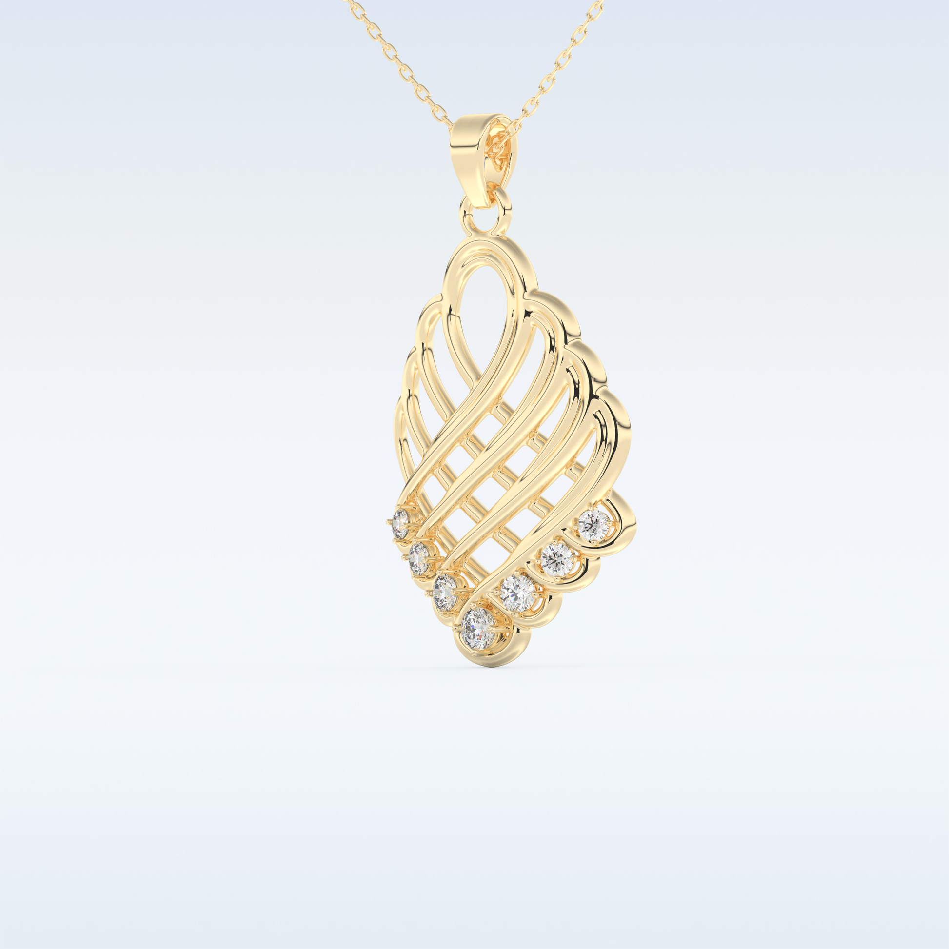 0.158 TCW Round Cut Multi Stone Moissanite Solitaire Necklace in 14K/18K Gold