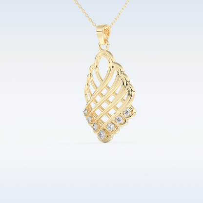 0.158 TCW Round Cut Multi Stone Moissanite Solitaire Necklace in 14K/18K Gold