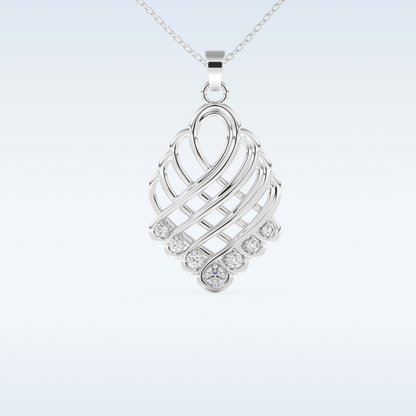 0.158 TCW Round Cut Multi Stone Moissanite Solitaire Necklace in 14K/18K Gold