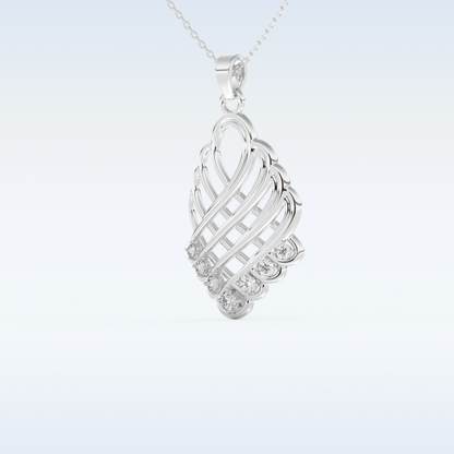 0.158 TCW Round Cut Multi Stone Moissanite Solitaire Necklace in 14K/18K Gold