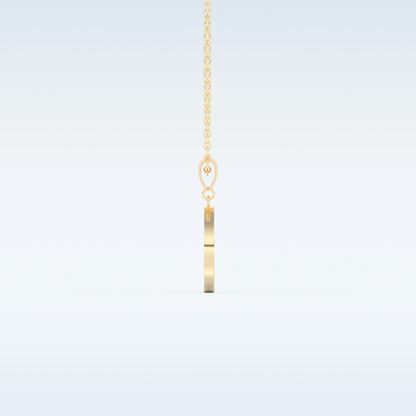 0.05 TCW Round Cut Initial Moissanite Solitaire Necklace in 14K/18K Gold