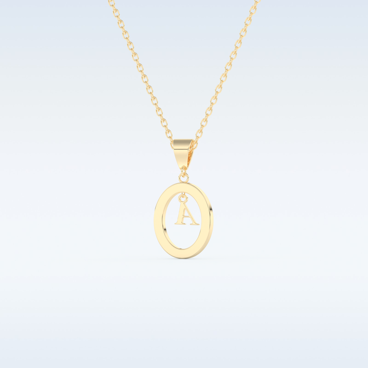 0.05 TCW Round Cut Initial Moissanite Solitaire Necklace in 14K/18K Gold