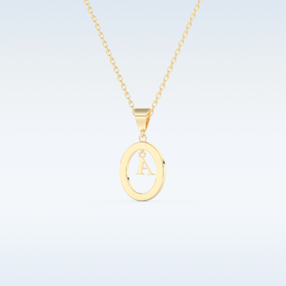 0.05 TCW Round Cut Initial Moissanite Solitaire Necklace in 14K/18K Gold