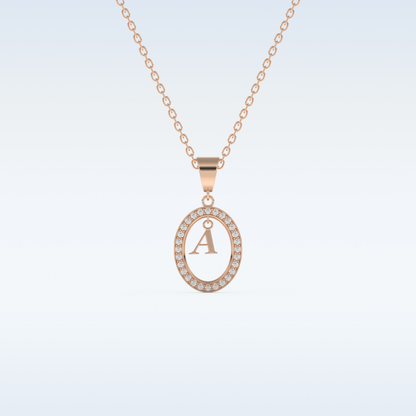 0.05 TCW Round Cut Initial Moissanite Solitaire Necklace in 14K/18K Gold