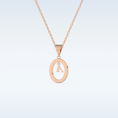 0.05 TCW Round Cut Initial Moissanite Solitaire Necklace in 14K/18K Gold