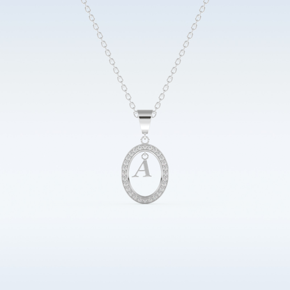 0.05 TCW Round Cut Initial Moissanite Solitaire Necklace in 14K/18K Gold