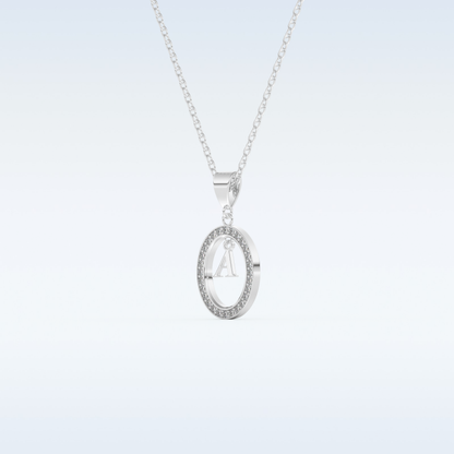 0.05 TCW Round Cut Initial Moissanite Solitaire Necklace in 14K/18K Gold