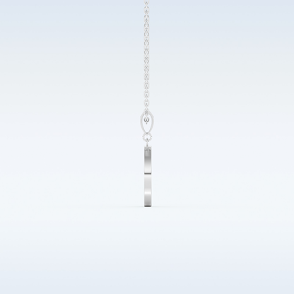 0.05 TCW Round Cut Initial Moissanite Solitaire Necklace in 14K/18K Gold
