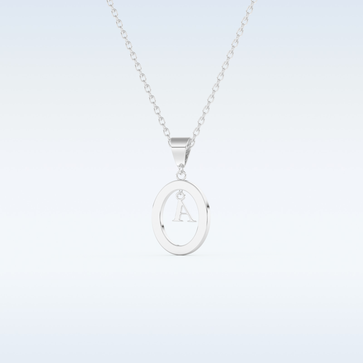 0.05 TCW Round Cut Initial Moissanite Solitaire Necklace in 14K/18K Gold