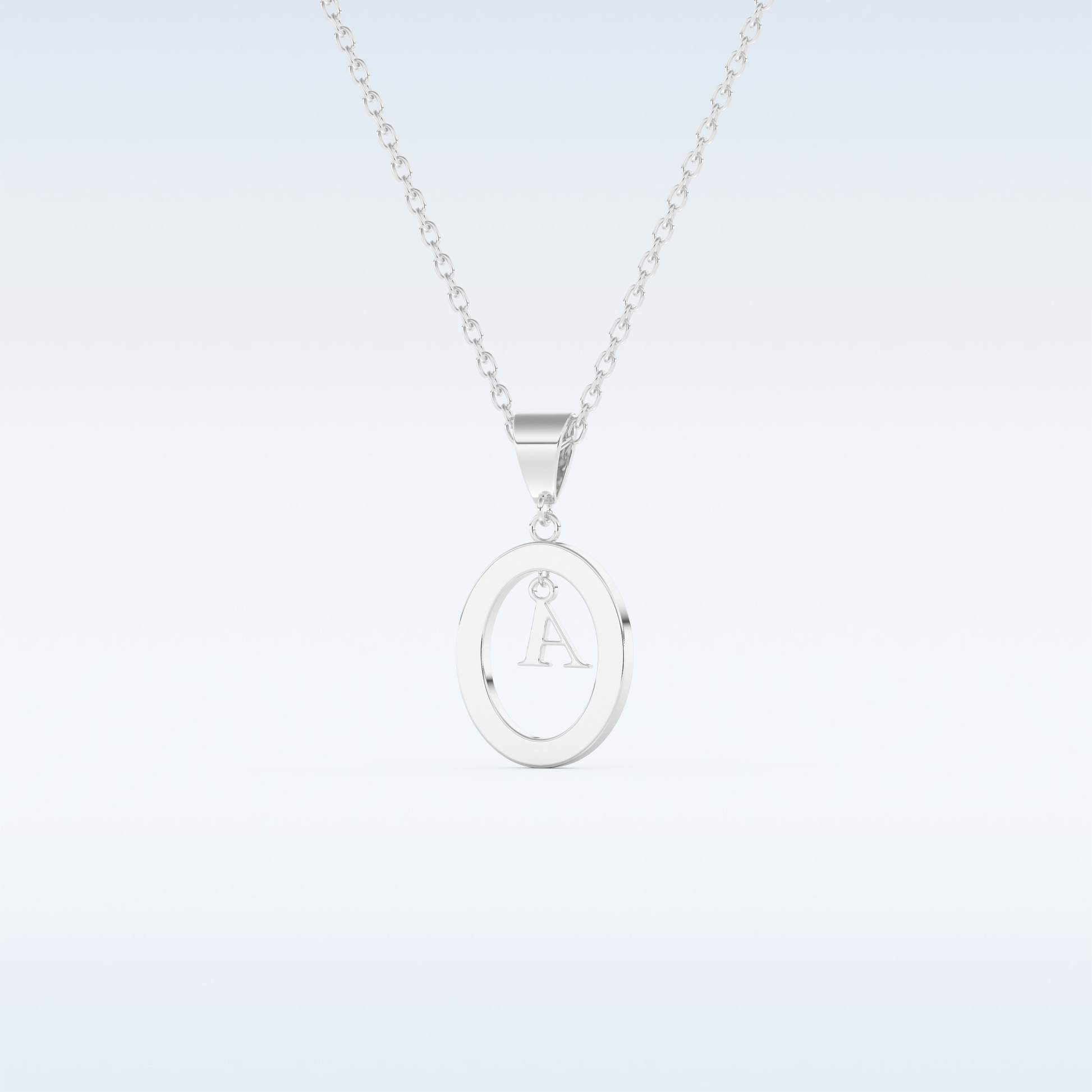 0.05 TCW Round Cut Initial Moissanite Solitaire Necklace in 14K/18K Gold