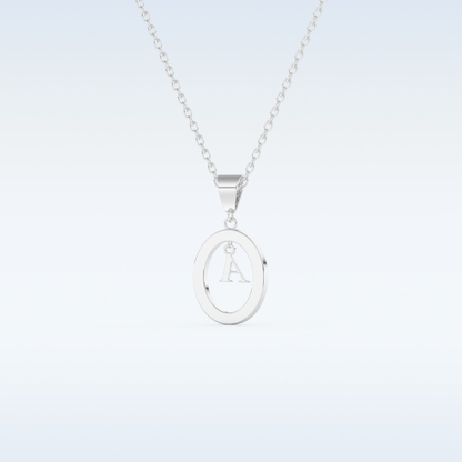 0.05 TCW Round Cut Initial Moissanite Solitaire Necklace in 14K/18K Gold