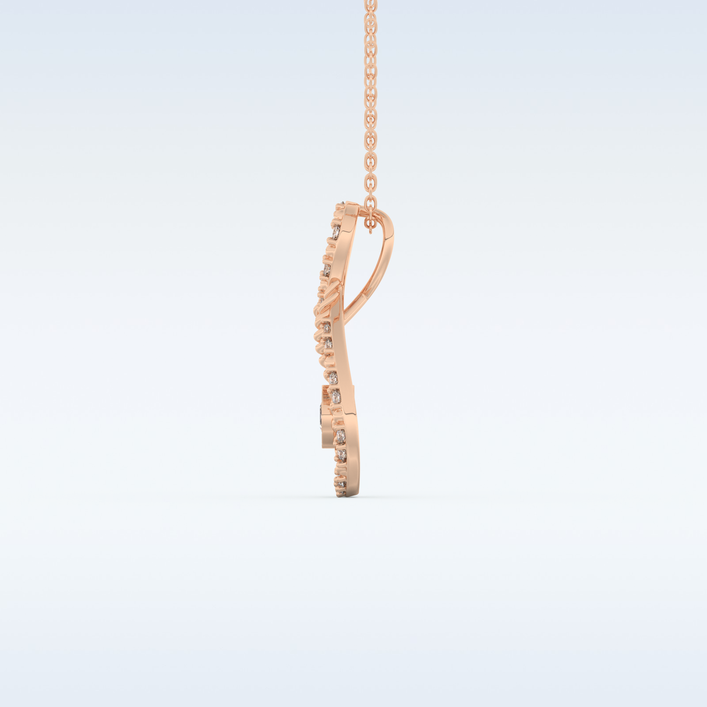 0.11 TCW Round Cut Pear With Multi Stone Moissanite Solitaire Necklace in 14K/18K Gold